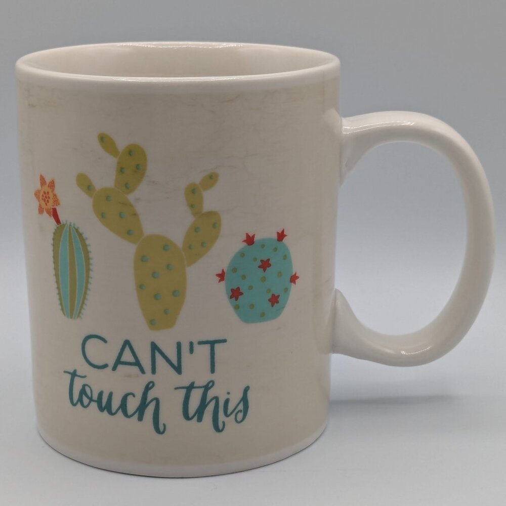 P. Graham Dunn "Can't Touch This" Cactus Mug - Crackle Finish, 12 oz
